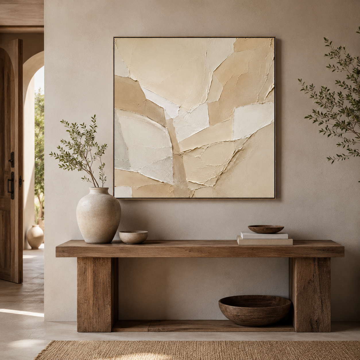 Sandstone — beige cream textured abstract oil painting on canvas — image 6