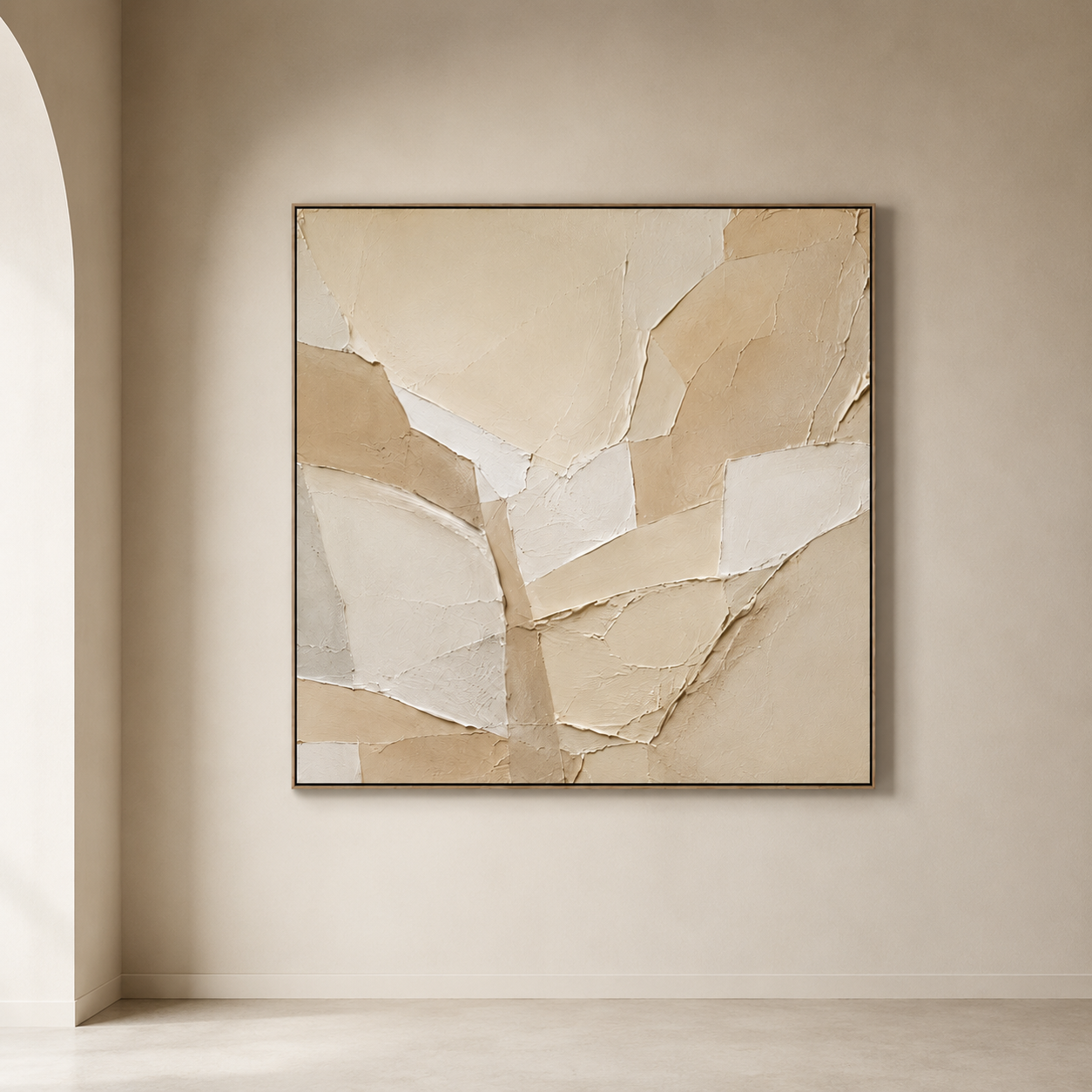 Sandstone — beige cream textured abstract oil painting on canvas — image 9