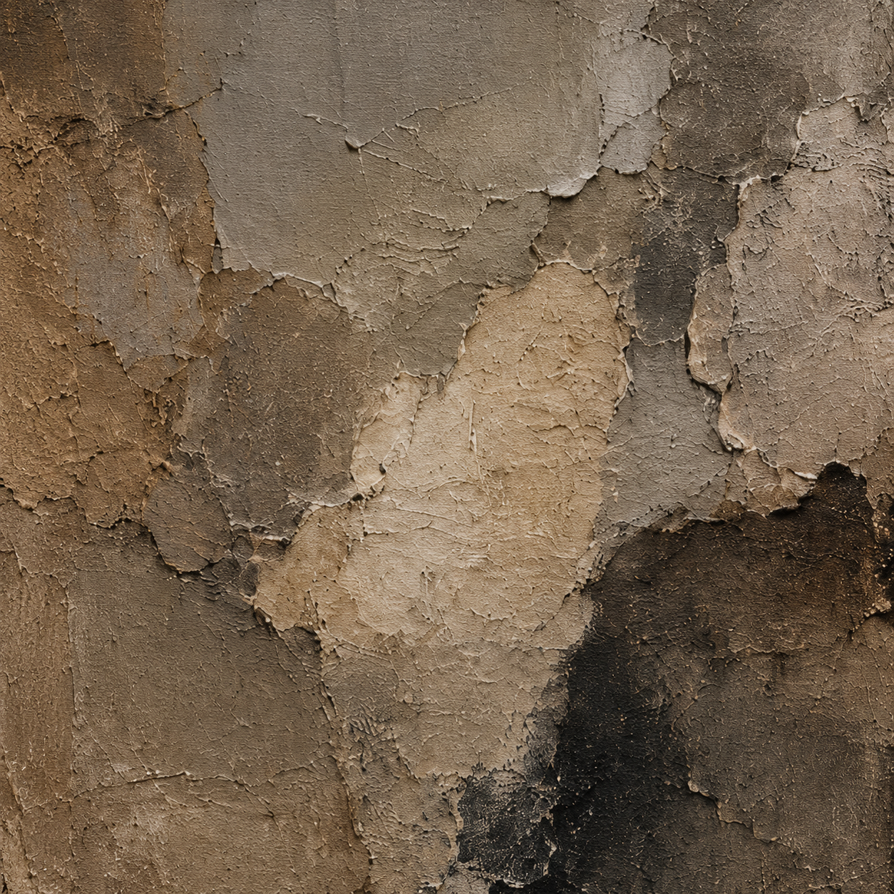 Terra — earthy brown and grey textured abstract oil painting on canvas — image 1