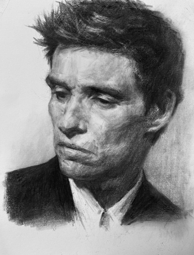 Custom Charcoal Portrait | Dramatic Black & White Hand-Drawn from Your Photo
