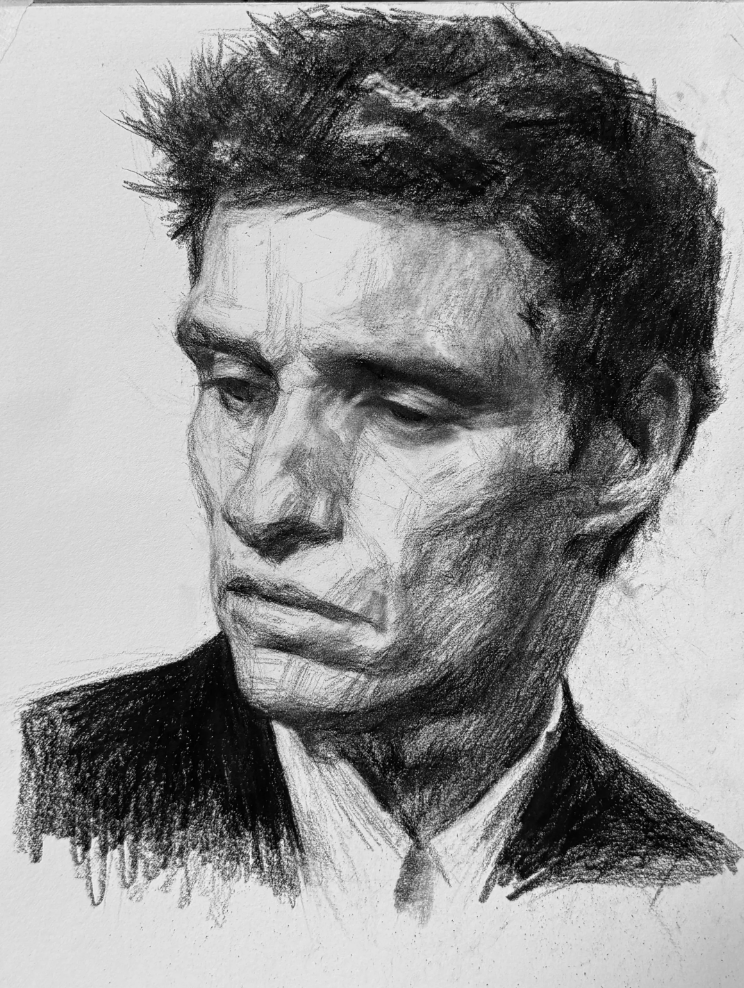 Custom Charcoal Portrait | Dramatic Black & White Hand-Drawn from Your Photo