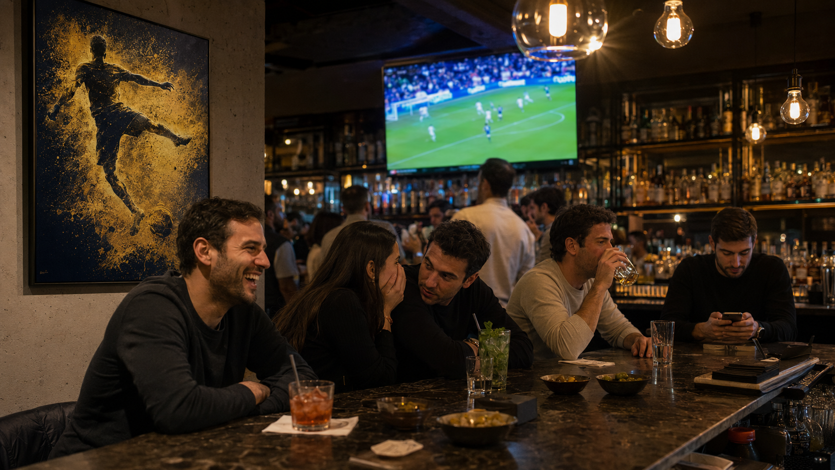 World Cup 2026 venue wall art gold player bar edition in dark premium bar