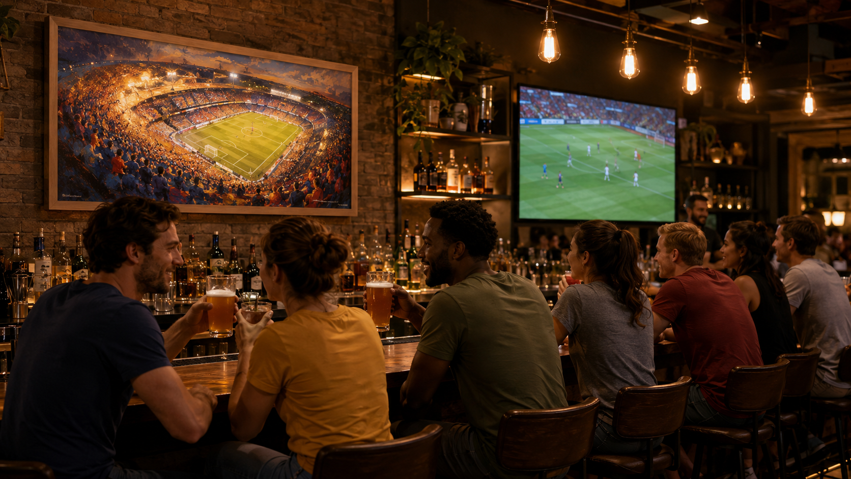 World Cup 2026 venue wall art sports bar panorama with stadium feature print